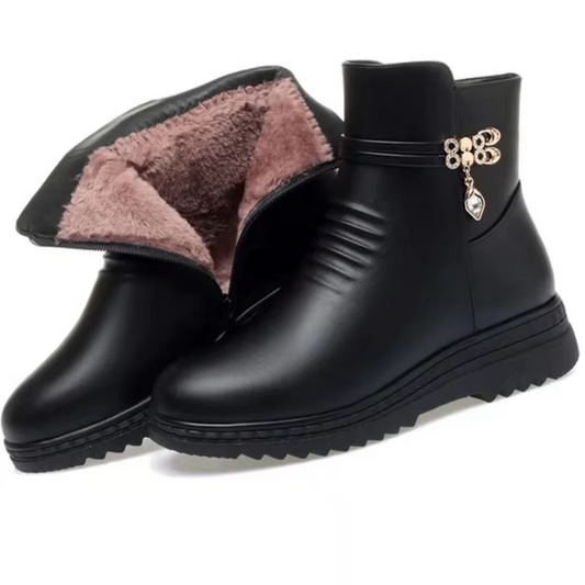 Leather Women Boots Winter