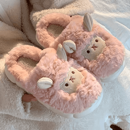 Sheep Plush Slippers – Cozy Comfort for Winter